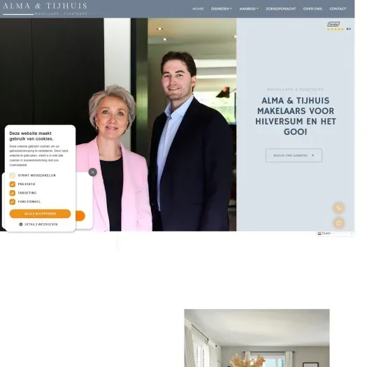 Screenshot van de website van www.almatijhuis.nl