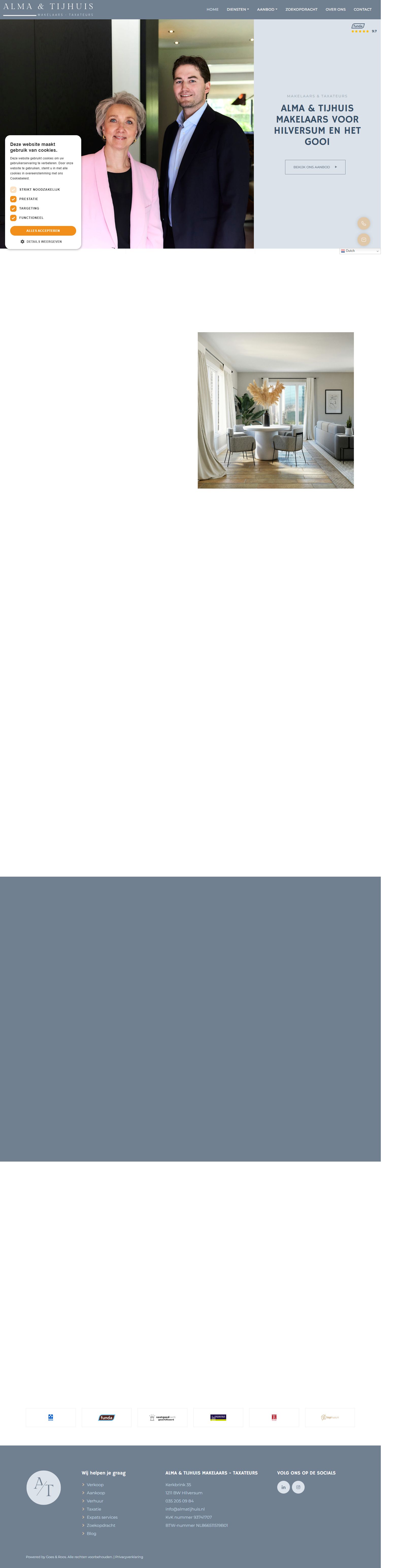 Screenshot der Website von www.almatijhuis.nl
