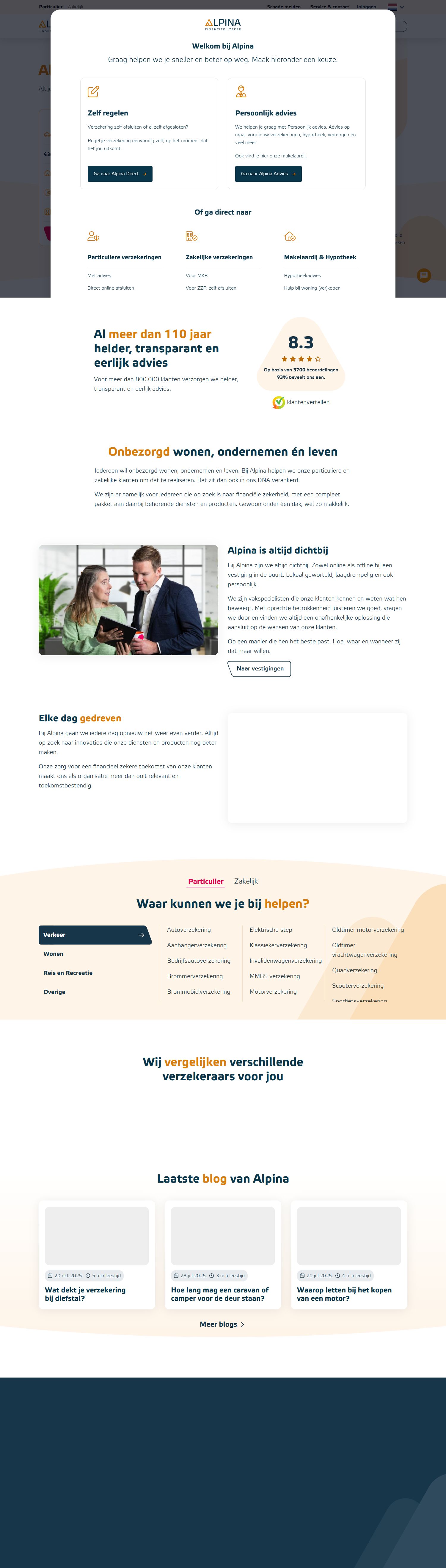 Screenshot der Website von www.alpina.nl