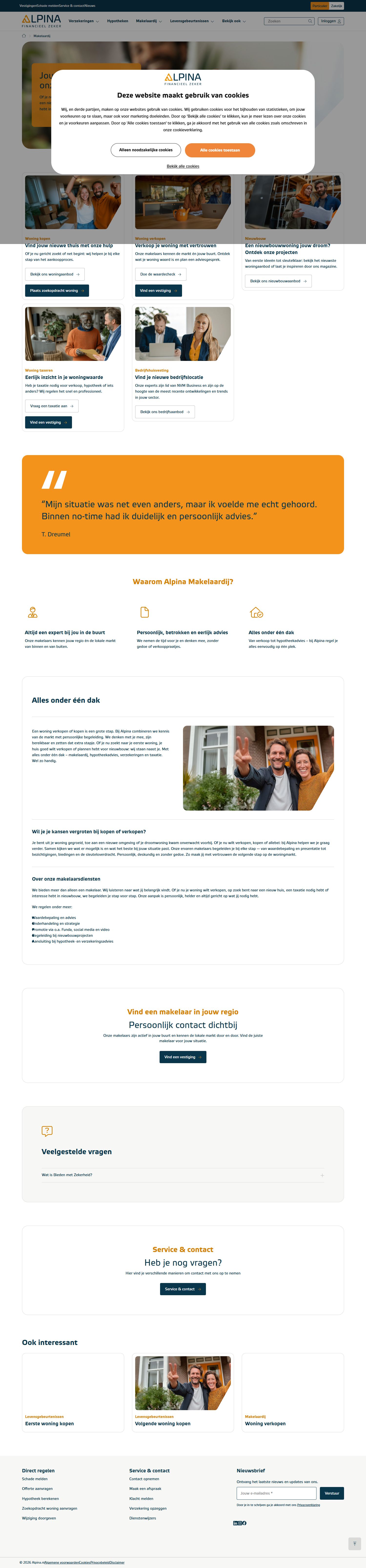 Screenshot der Website von www.alpina.nl
