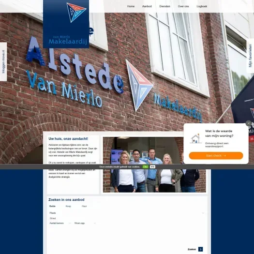 Screenshot van de website van www.alstedevanmierlomakelaardij.nl