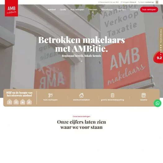 Screenshot van de website van www.amb-makelaars.nl