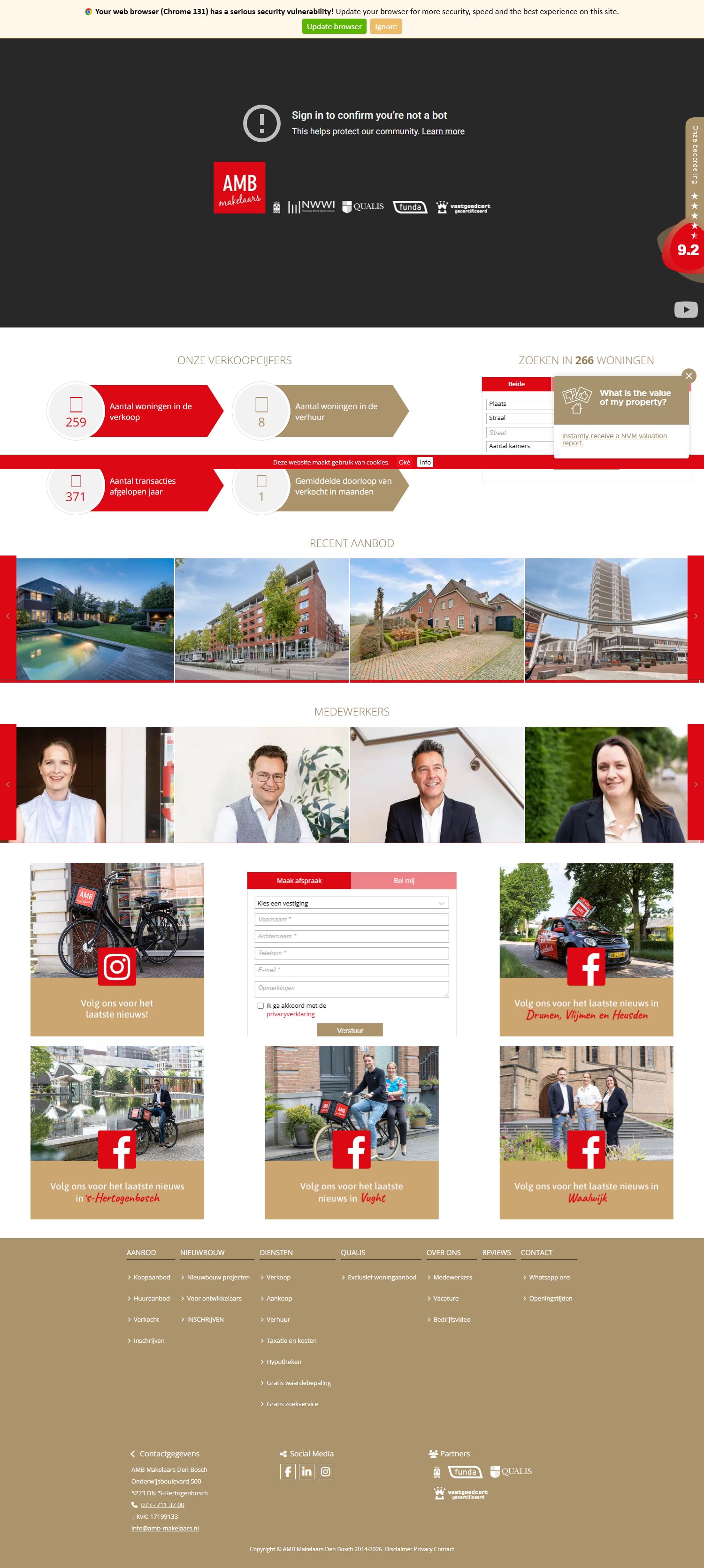 Screenshot der Website von www.amb-makelaars.nl