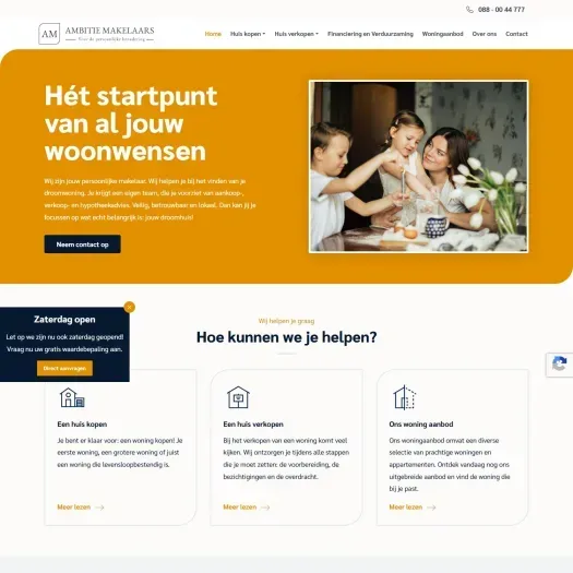 Screenshot van de website van www.ambitiemakelaars.nl