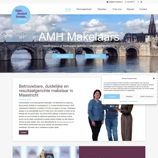 Screenshot der Website von www.amh-makelaars.nl