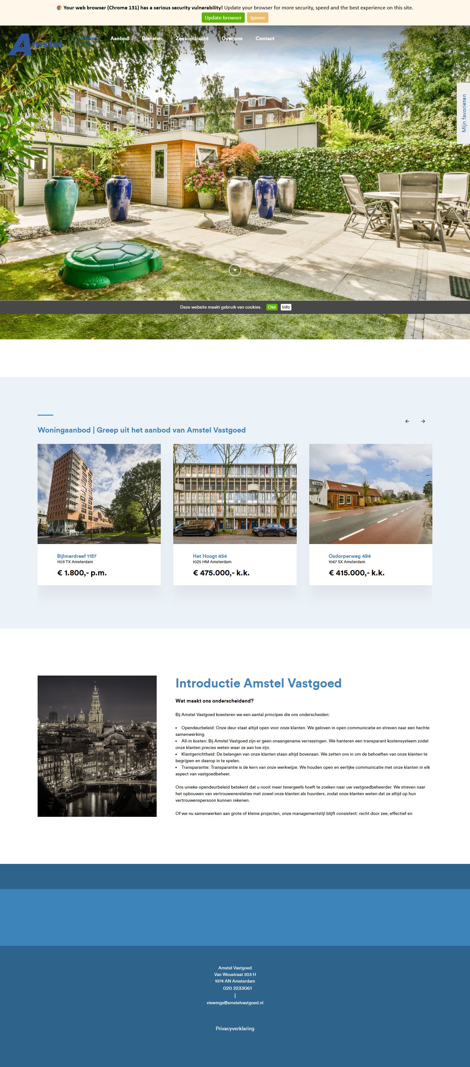 Screenshot van de website van www.amstelvastgoed.nl
