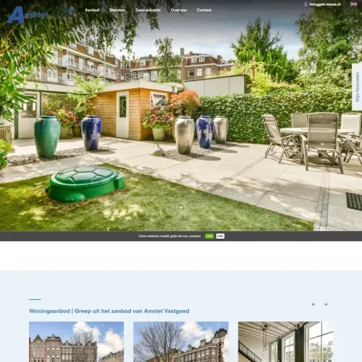 Screenshot van de website van www.amstelvastgoed.nl