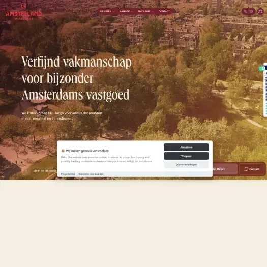 Capture d'écran du site web de www.amstellandmakelaars.nl