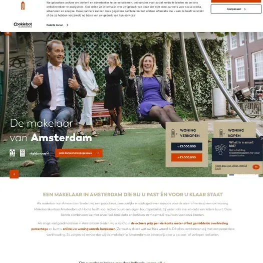 Screenshot der Website von www.makelaaramsterdam.nl