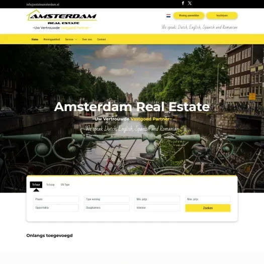 Screenshot der Website von www.estateamsterdam.nl