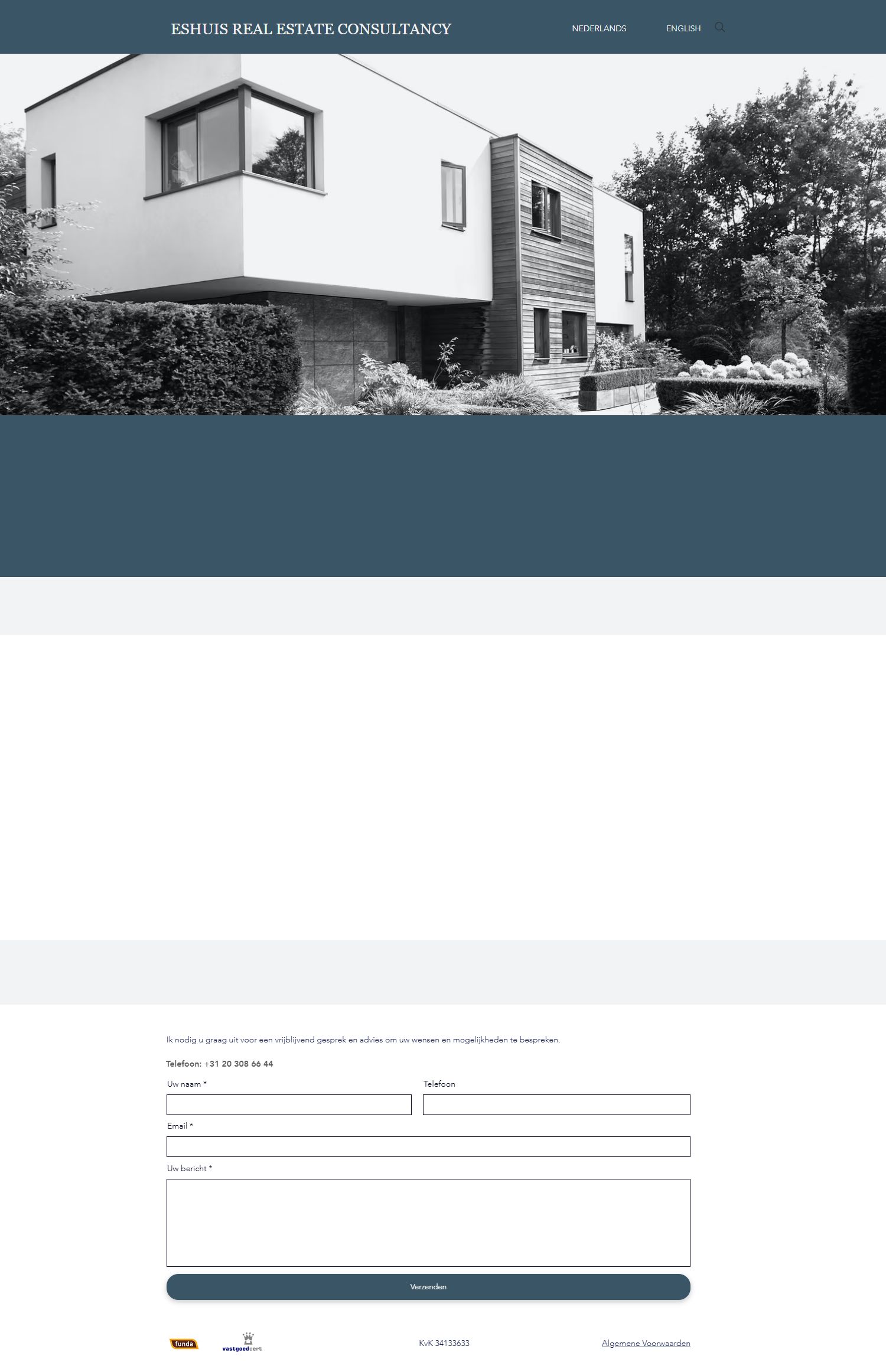 Screenshot van de website van www.eshuisrec.nl