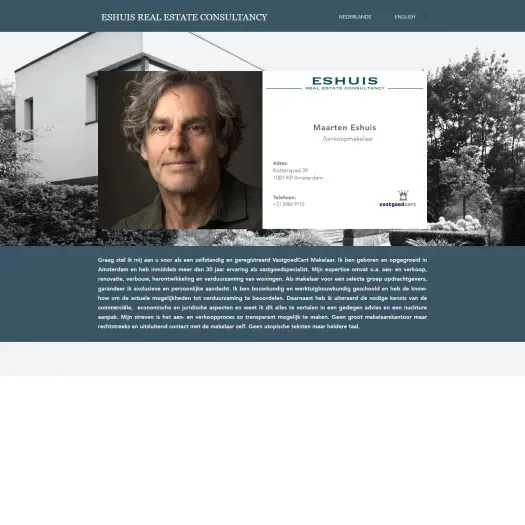 Capture d'écran du site web de www.eshuisrec.nl