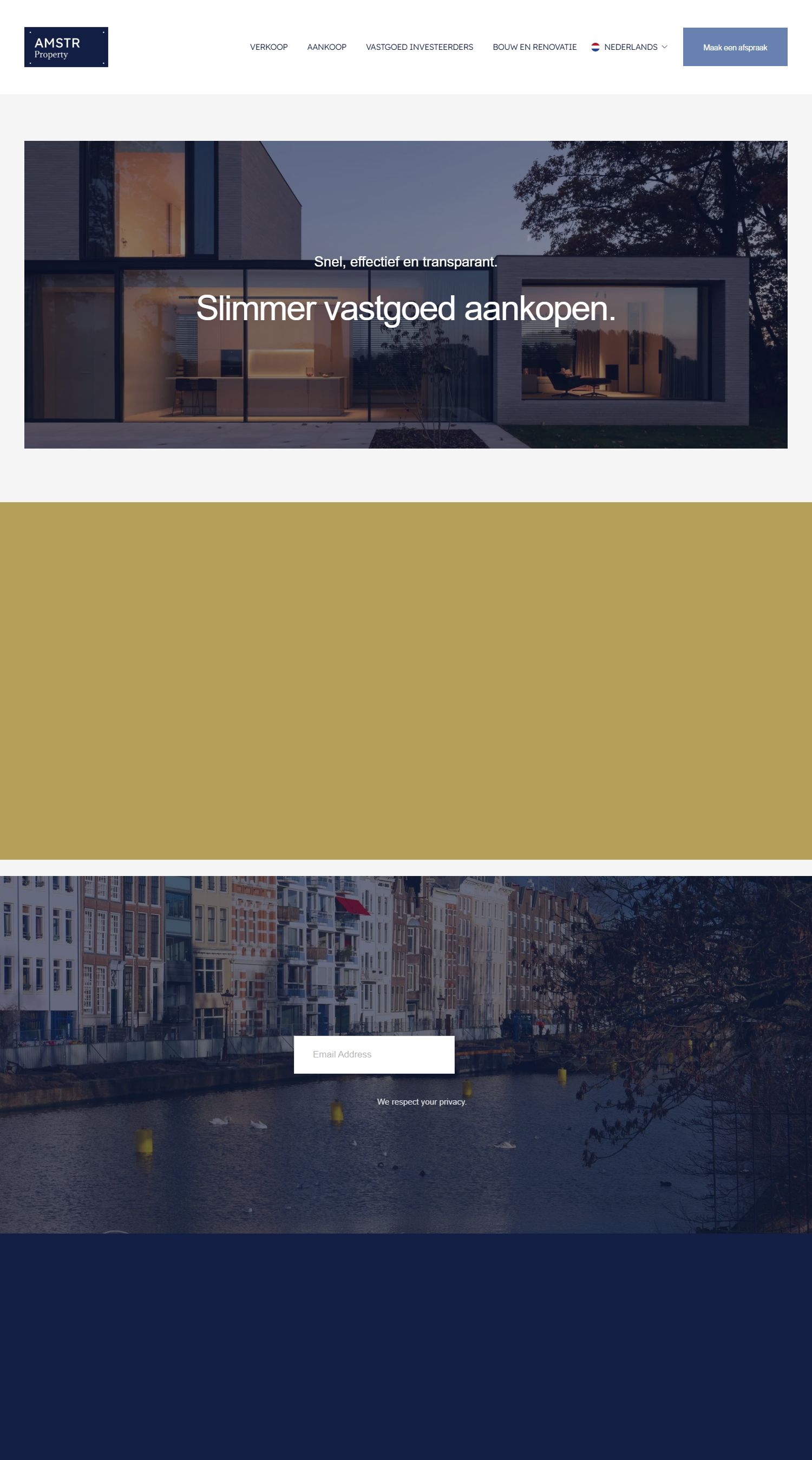 Screenshot van de website van www.amstrproperty.com