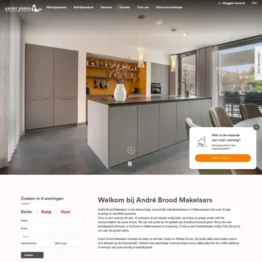 Screenshot of the website of www.andrebroodmakelaars.nl