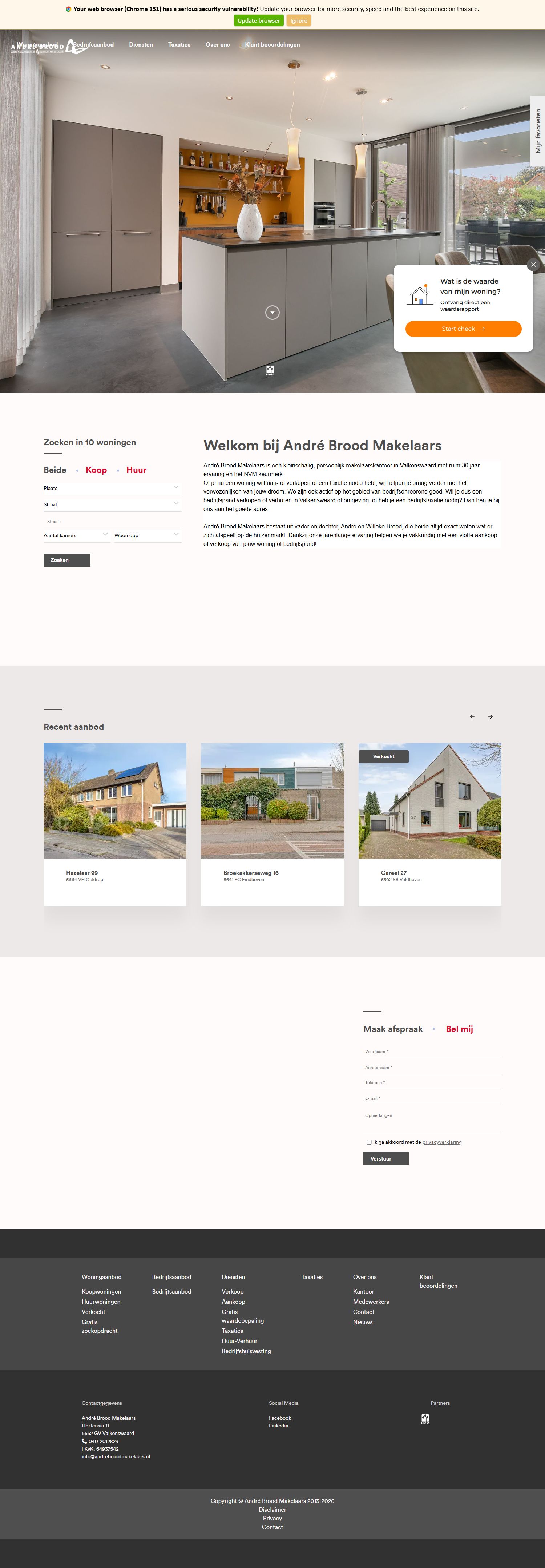 Screenshot of the website of www.andrebroodmakelaars.nl