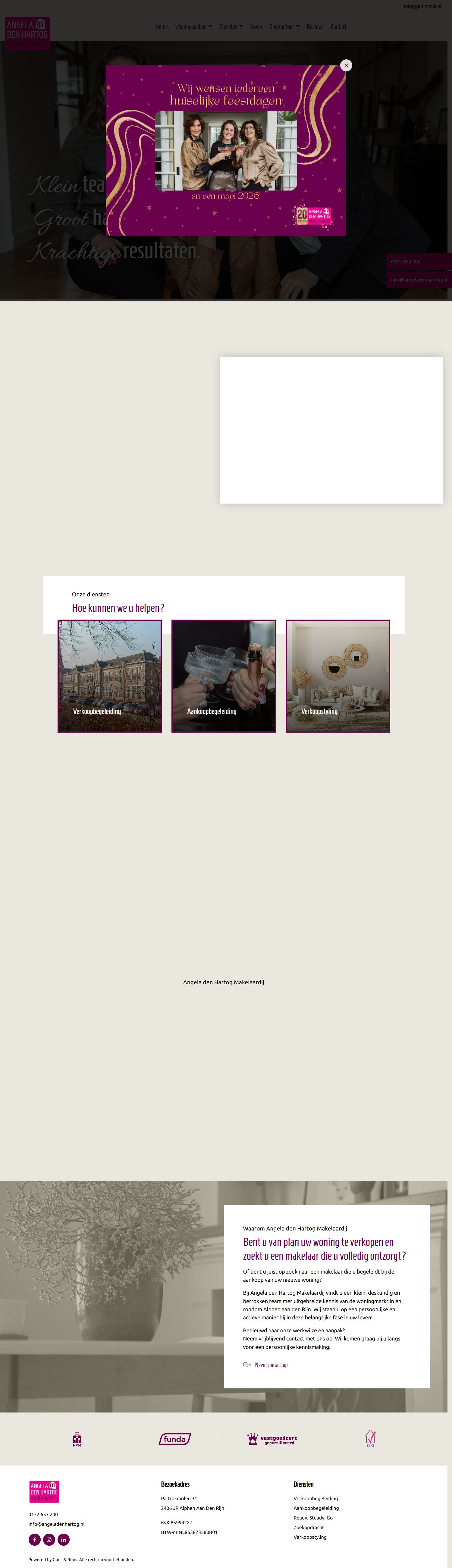 Screenshot der Website von www.angeladenhartog.nl