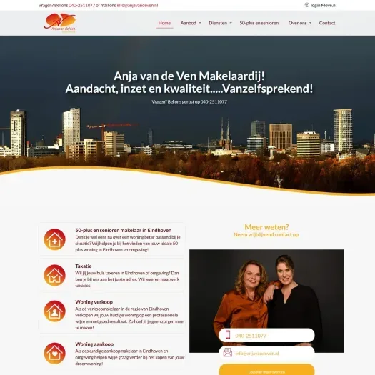 Screenshot der Website von www.anjavandeven.nl