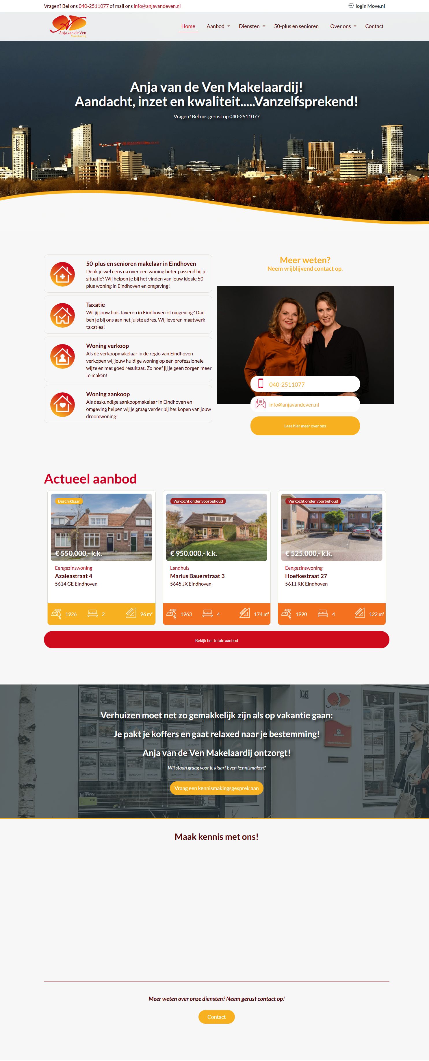 Screenshot der Website von www.anjavandeven.nl