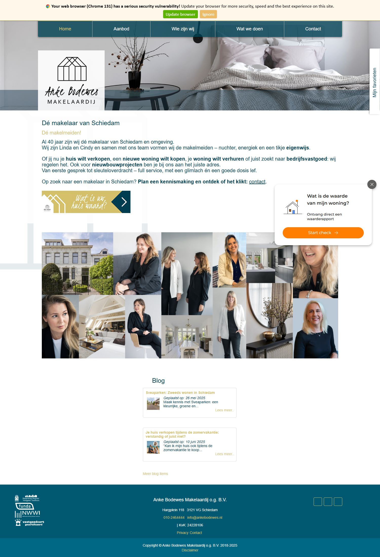 Screenshot of the website of www.ankebodewes.nl