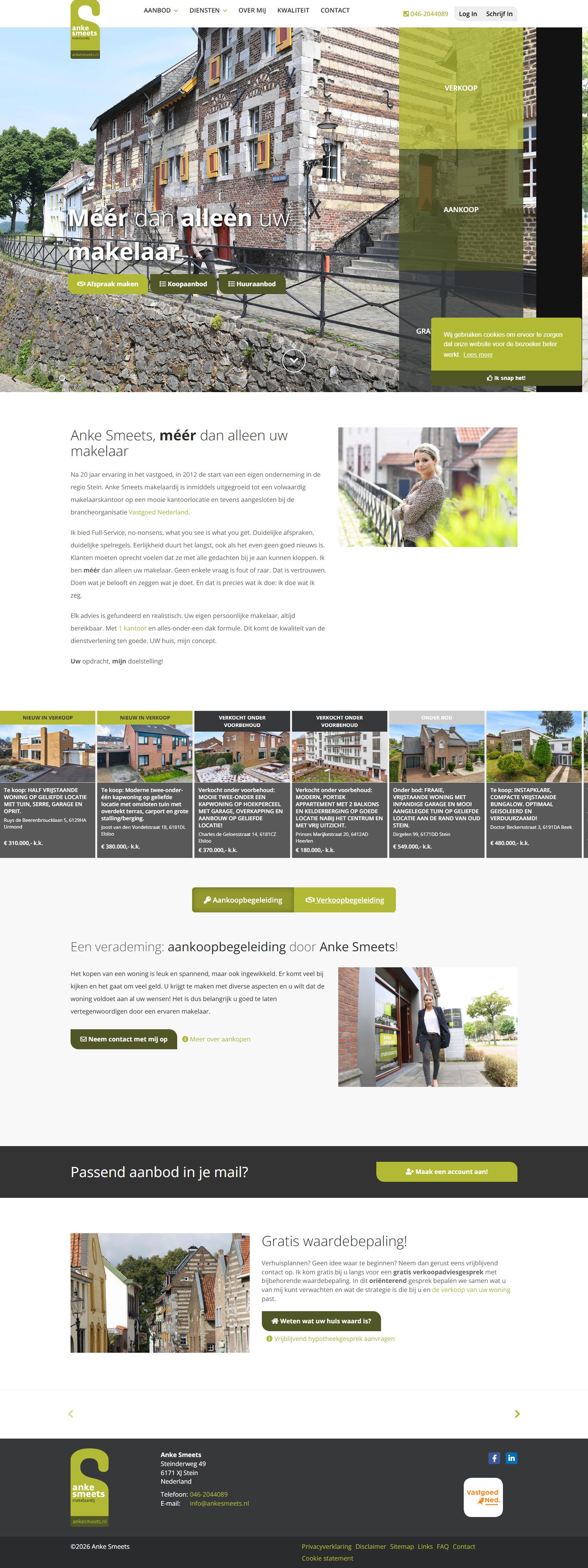 Screenshot of the website of www.ankesmeets.nl