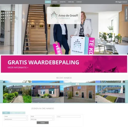 Screenshot of the website of www.annadegraaff.nl