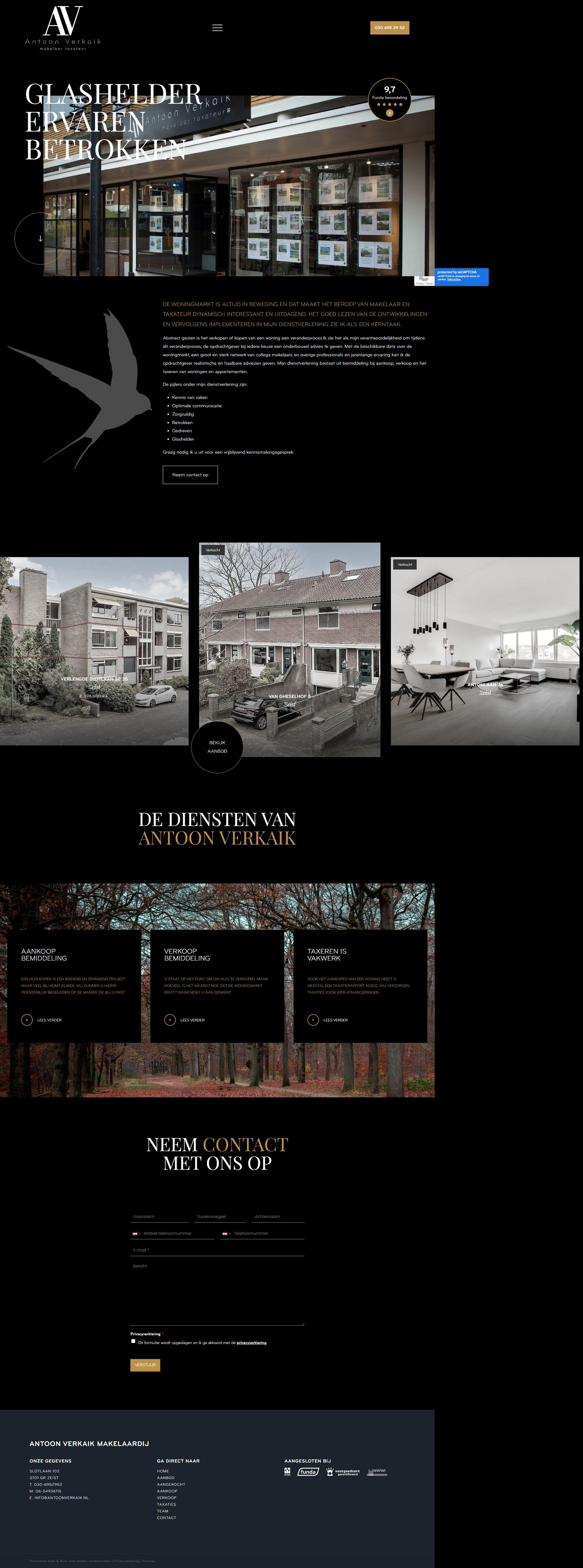 Screenshot der Website von www.antoonverkaik.nl