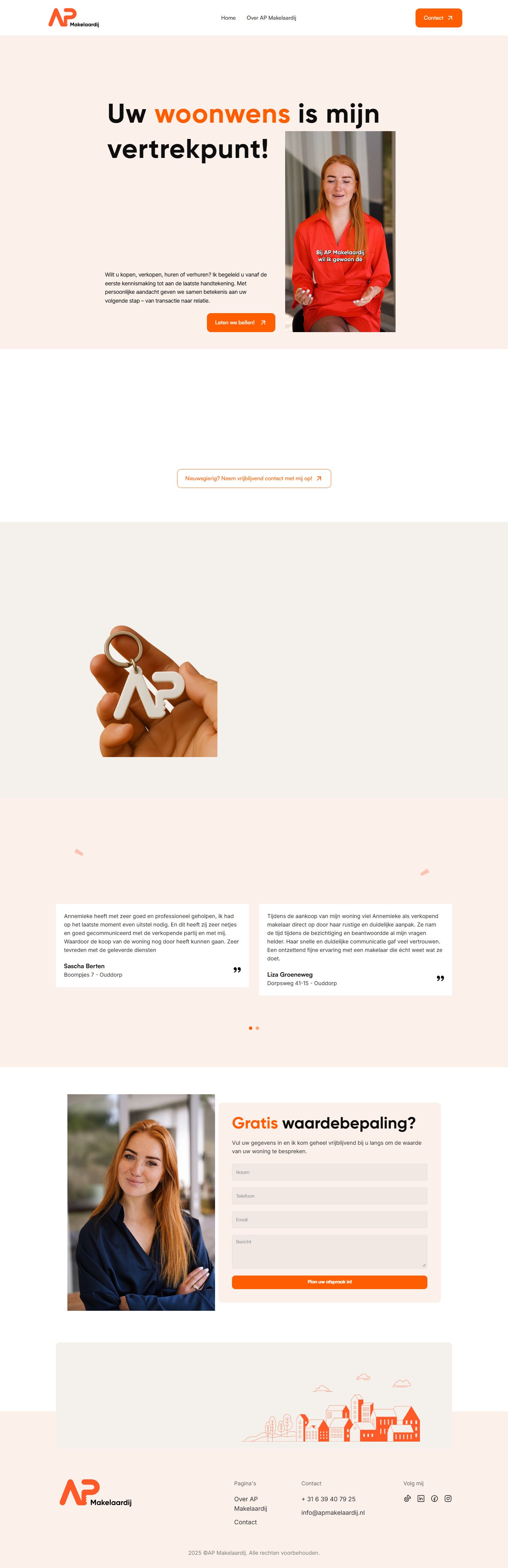 Screenshot of the website of www.apmakelaardij.nl