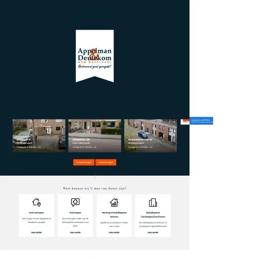 Screenshot van de website van www.a1d.nl
