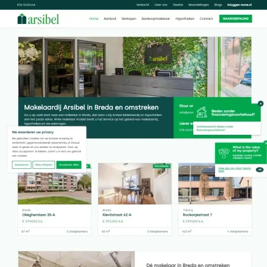 Screenshot der Website von www.arsibel.nl