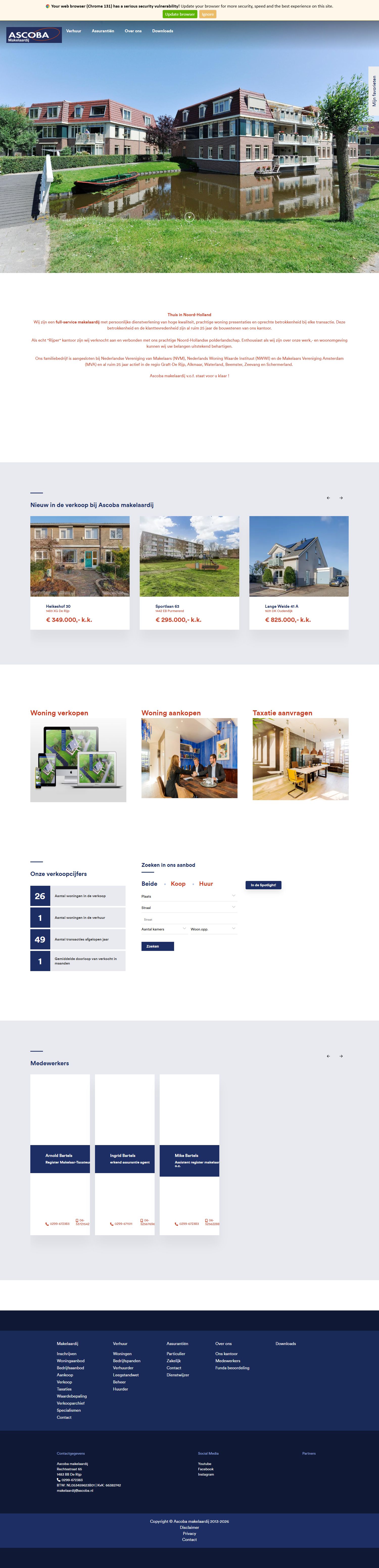 Capture d'écran du site web de www.ascoba.nl