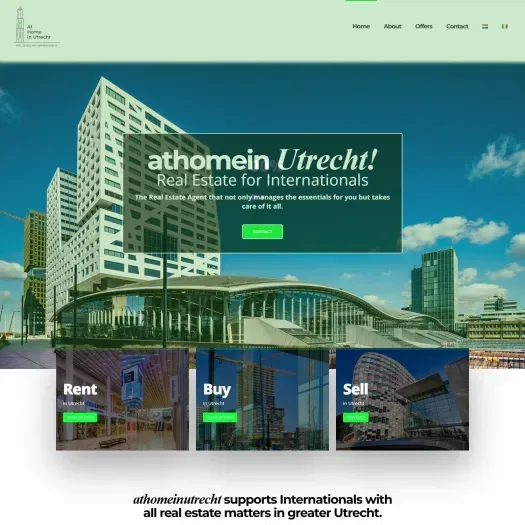 Screenshot der Website von www.athomeinutrecht.com