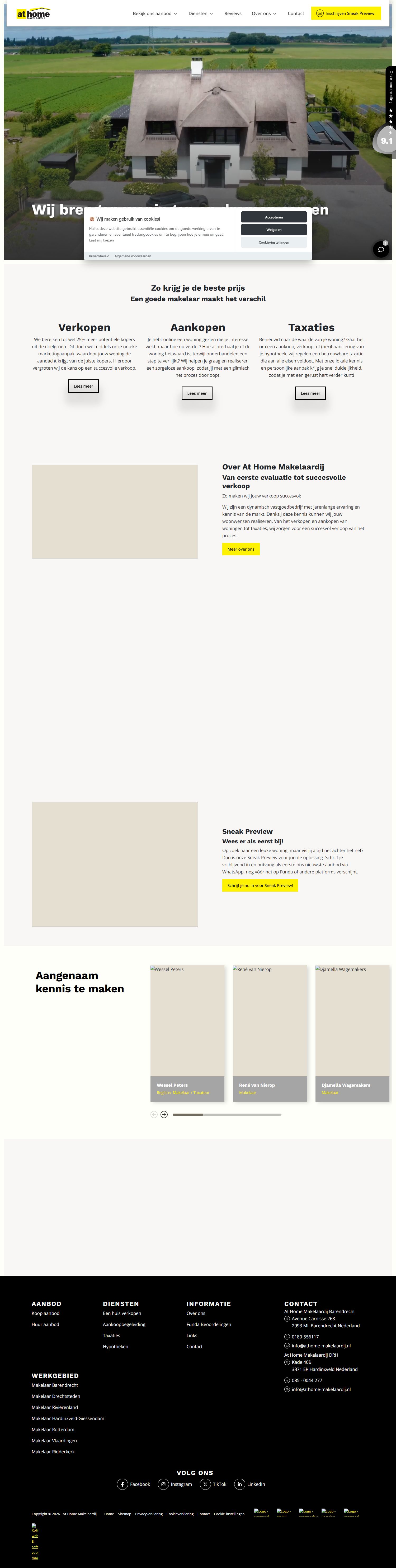 Capture d'écran du site web de www.athome-makelaardij.nl