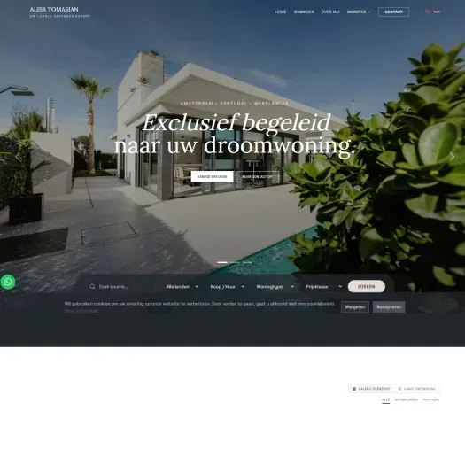 Screenshot van de website van www.alisatomasian.com