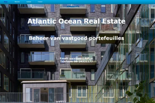 Screenshot van de website van atlanticoceanrealestate.nl