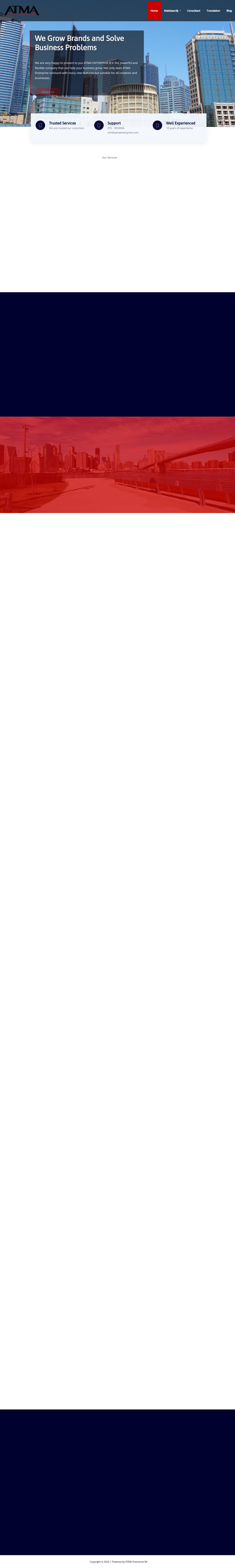 Capture d'écran du site web de www.atmaenterprise.com