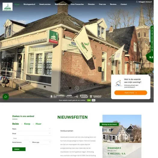 Screenshot van de website van www.atsma-makelaardij.nl