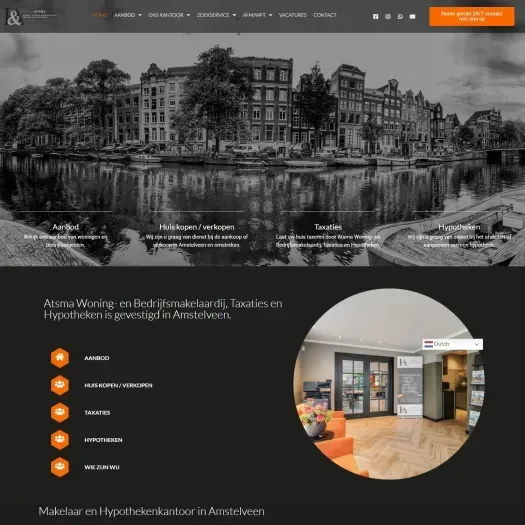 Screenshot van de website van www.atsma.nl