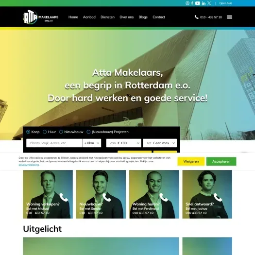 Screenshot van de website van www.atta.nl