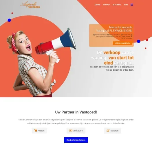 Screenshot van de website van www.auperlevastgoed.nl