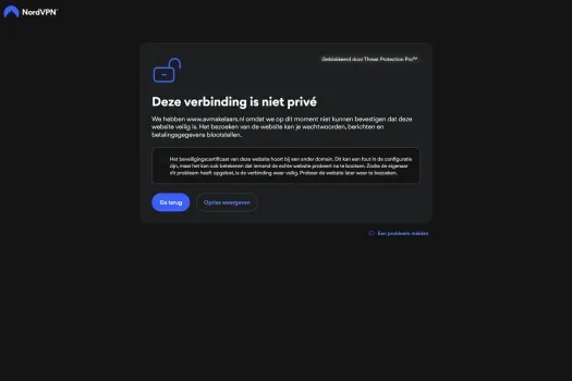 Screenshot van de website van www.avmakelaars.nl