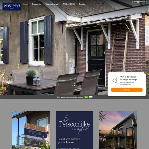 Screenshot der Website von www.avenuehetgooi.nl