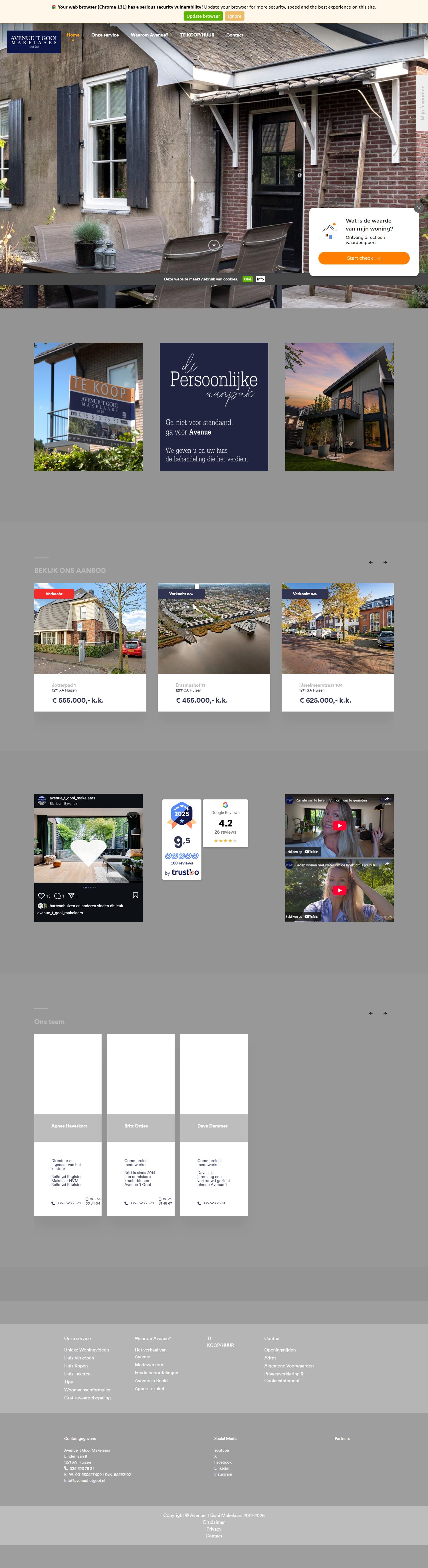 Screenshot der Website von www.avenuehetgooi.nl