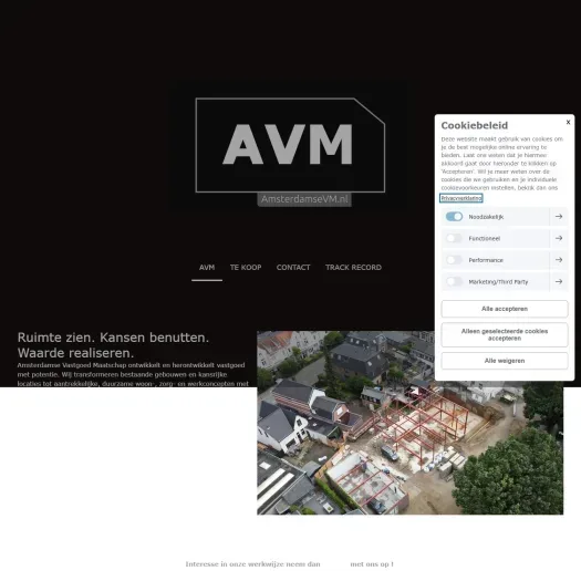 Screenshot van de website van www.amsterdamsevm.nl