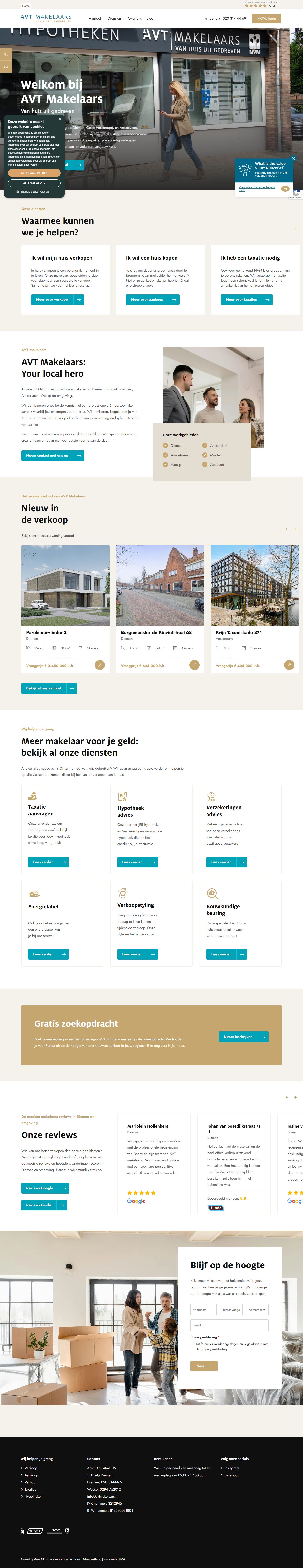 Screenshot der Website von www.avtmakelaars.nl