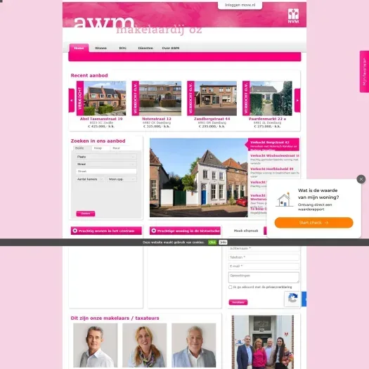Screenshot der Website von www.awmmakelaardij.nl