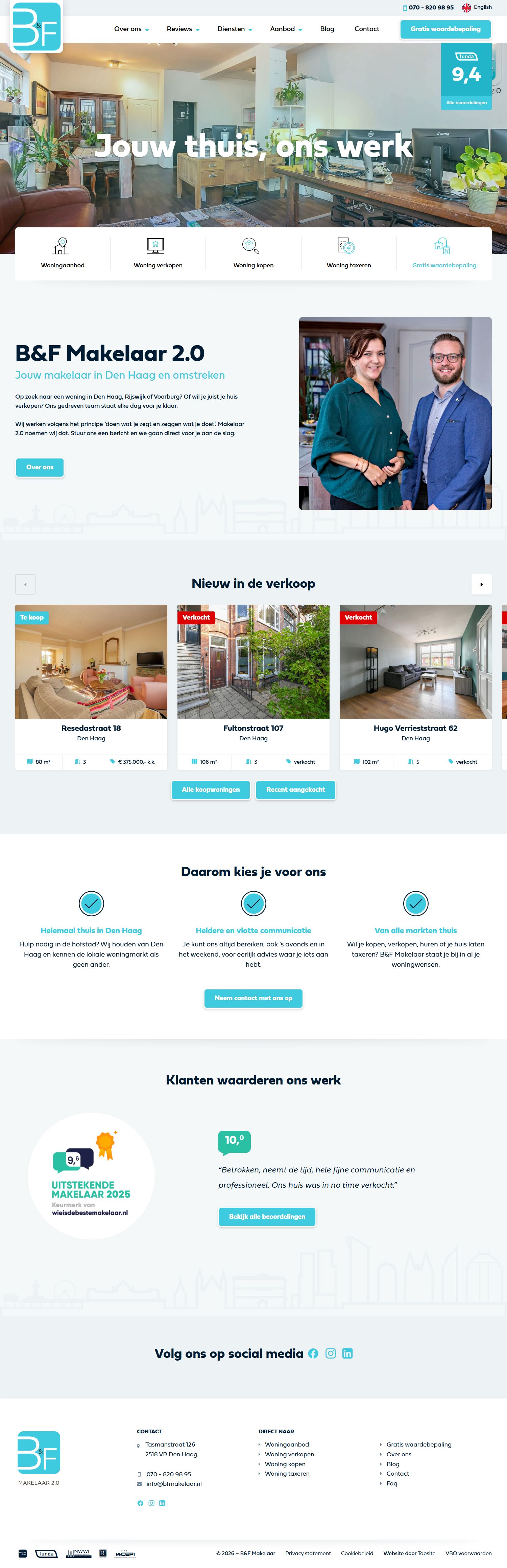 Screenshot der Website von www.bfmakelaar.nl