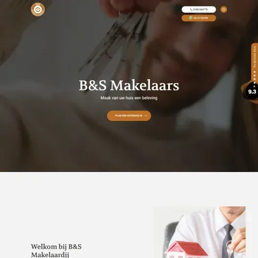 Screenshot of the website of www.bs-makelaardij.nl