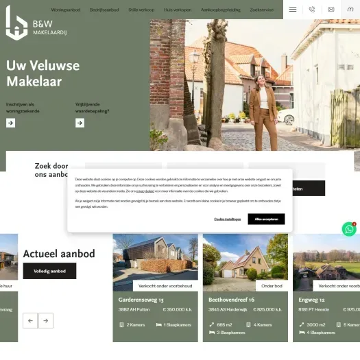 Screenshot van de website van www.bwmakelaardij.nl