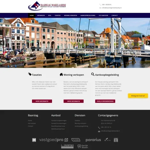 Screenshot of the website of www.baarslagmakelaardij.nl