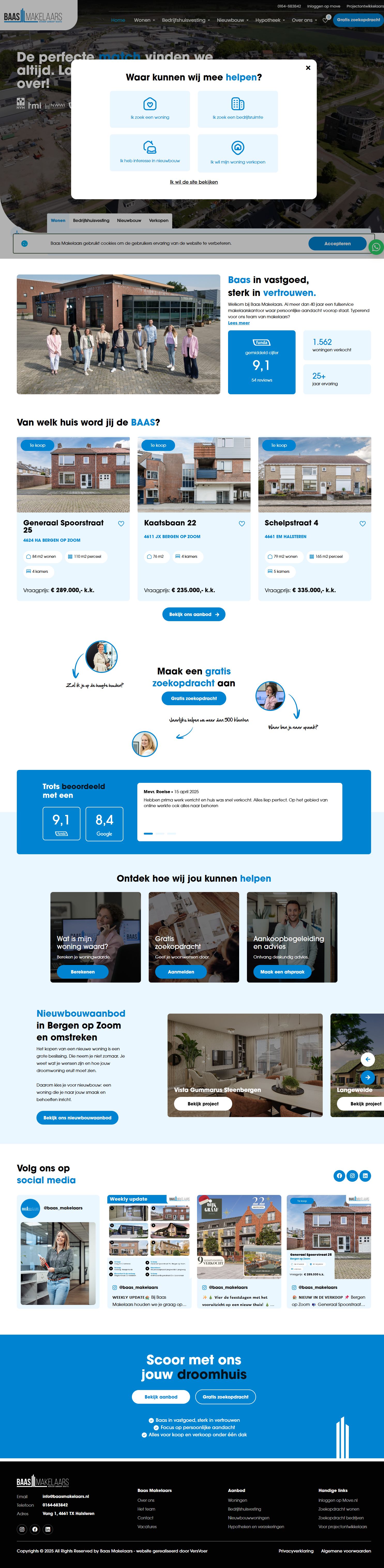 Screenshot der Website von www.baasmakelaars.nl